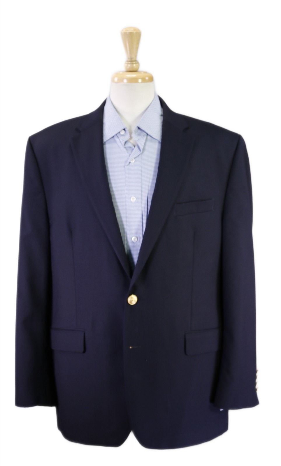 Lauren Ralph Lauren Mens Navy Blue Gold Button Wool Blazer Jacket 44r